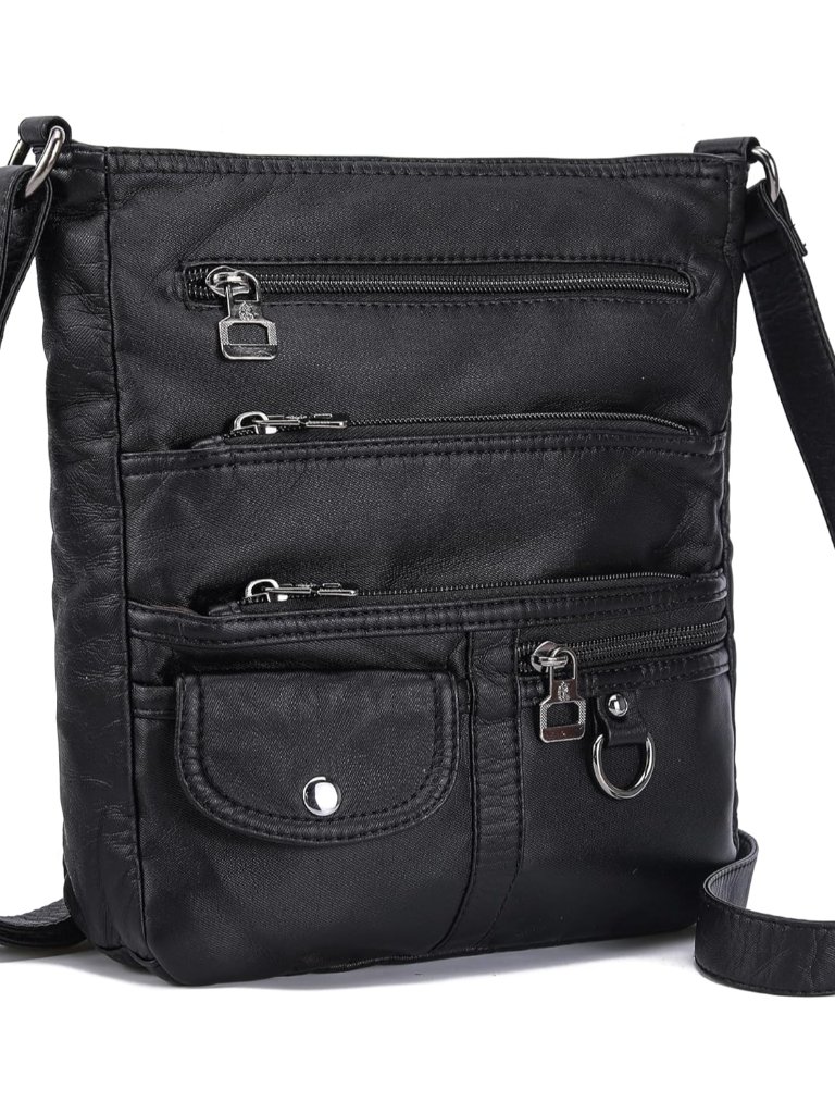 Crossbody Purses For Women Multi Pocket Crossbody Bag Soft Leather Cross Body Ba